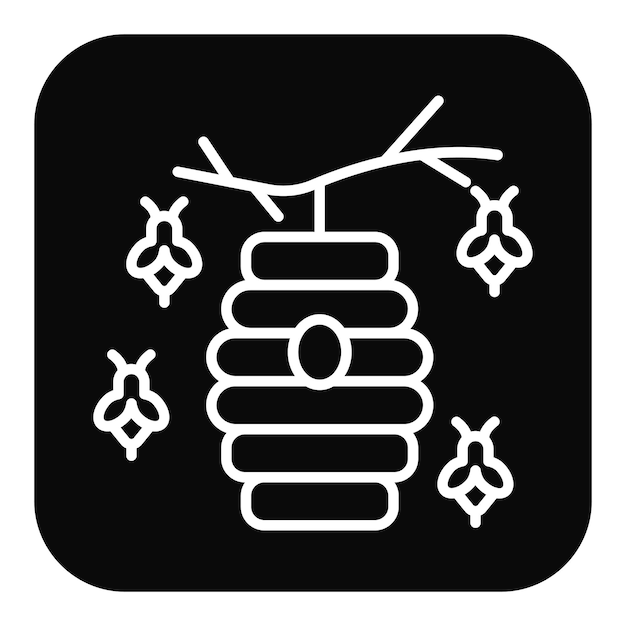 El icono del vector de la colmena se puede utilizar para el conjunto de iconos de Agricultura
