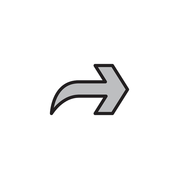 Icono de vector de color hacia adelante sobre fondo blanco