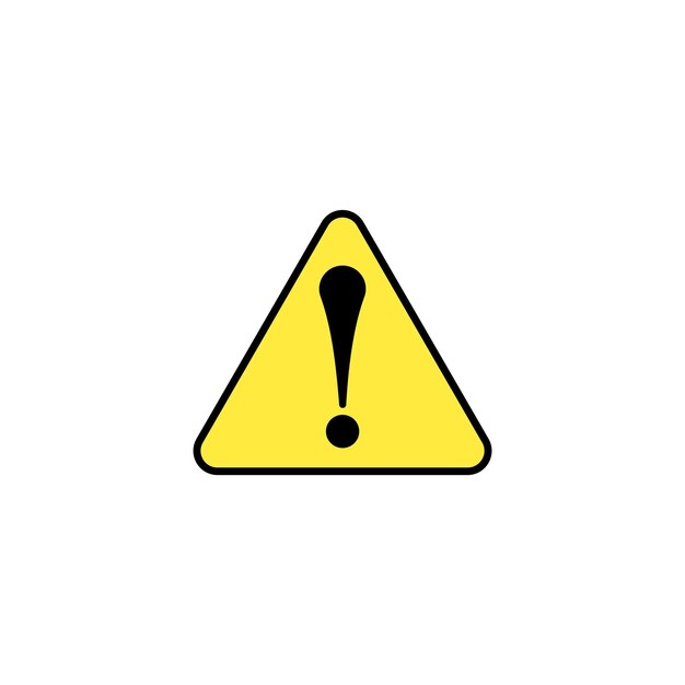 Icono de vector de color de exclamación en fondo blanco