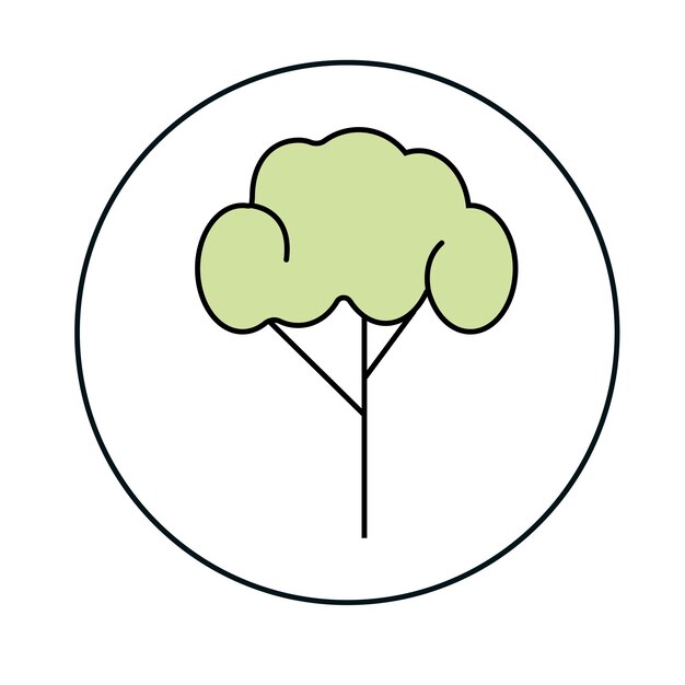 Icono de vector de color lineal del árbol