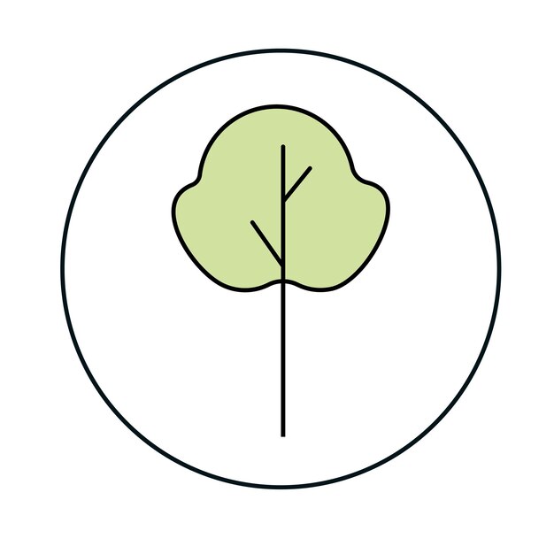 Icono de vector de color lineal del árbol