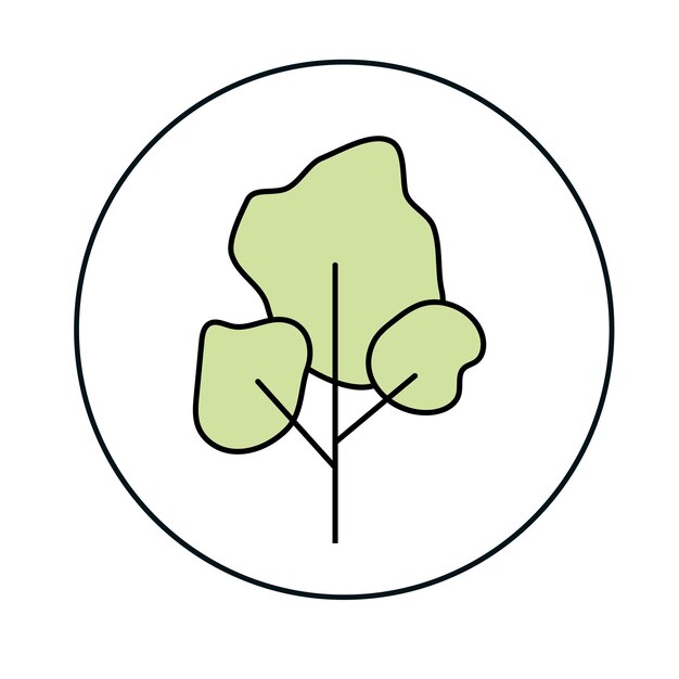 Icono de vector de color lineal del árbol