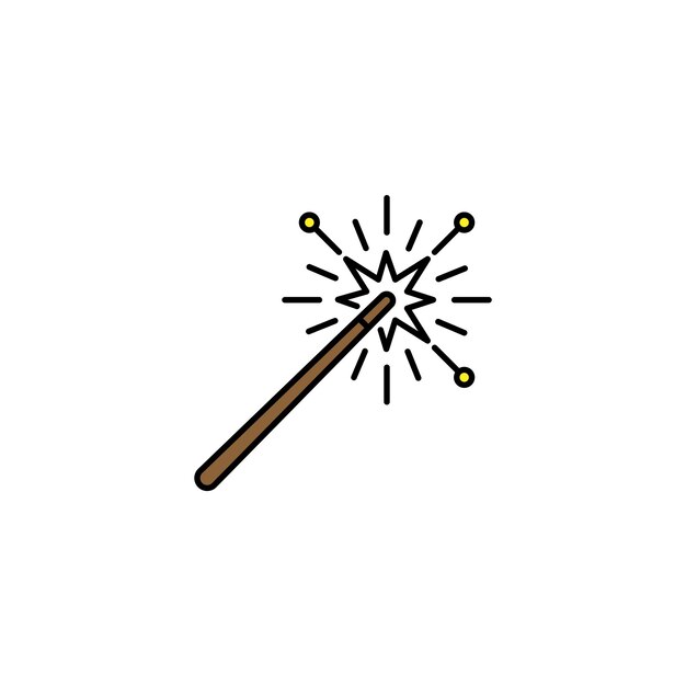 Ícono de vector de color mágico sobre fondo blanco