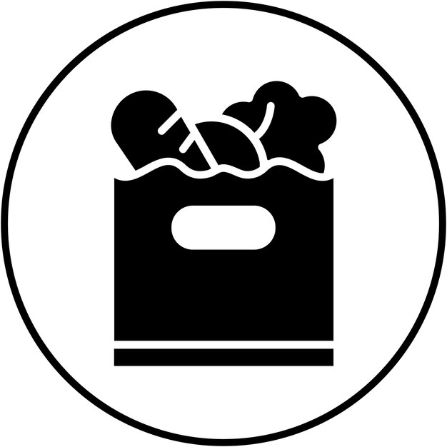 El icono del vector de comestibles se puede utilizar para el conjunto de iconos de entrega de alimentos