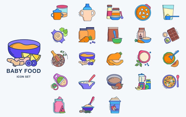 Icono de vector de comida de bebé