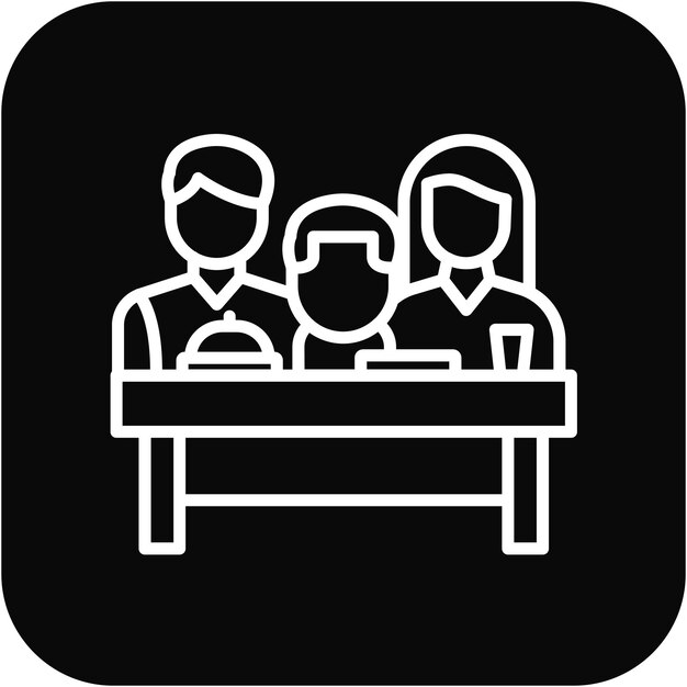 El icono del vector de comida familiar se puede usar para el conjunto de iconos de adopción de niños