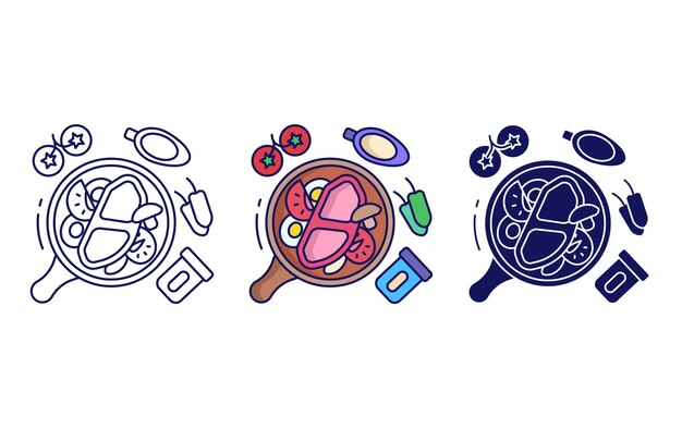 icono de vector de comida de proteína de huevo de carne