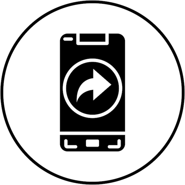 El icono del vector de compartición móvil se puede utilizar para el conjunto de iconos de aplicaciones móviles
