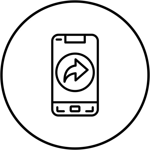 El icono del vector de compartición móvil se puede utilizar para el conjunto de iconos de aplicaciones móviles