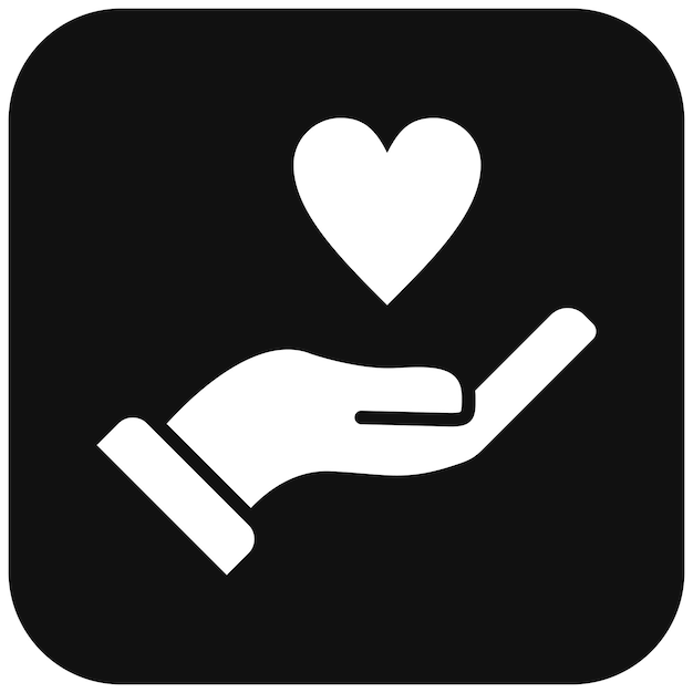 El icono del vector de compasión se puede usar para el conjunto de iconos de liderazgo