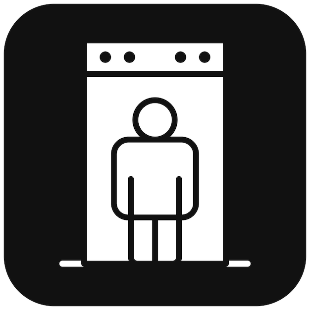 El icono del vector de comprobación de seguridad se puede utilizar para el conjunto de iconos de la peregrinación de Hajj