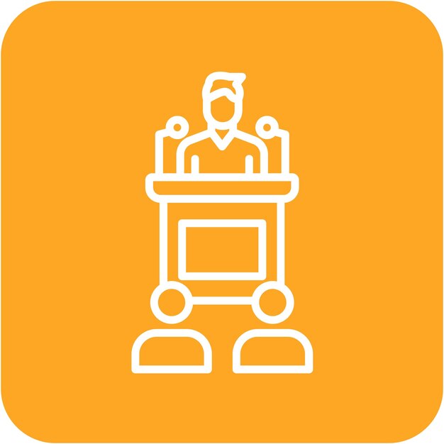 El icono del vector de la conferencia se puede utilizar para el conjunto de iconos de comunicaciones