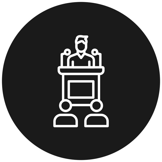 El icono del vector de la conferencia se puede utilizar para el conjunto de iconos de comunicaciones
