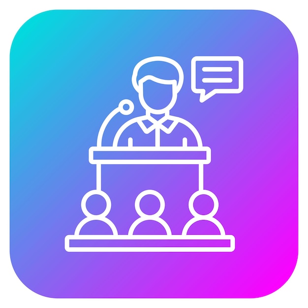 El icono del vector de la conferencia se puede utilizar para el conjunto de iconos de la escuela