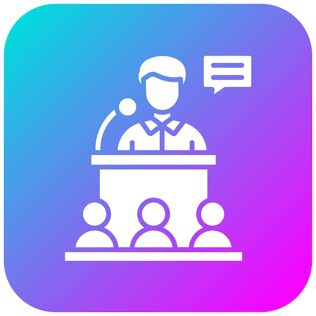 El icono del vector de la conferencia se puede utilizar para el conjunto de iconos de la escuela