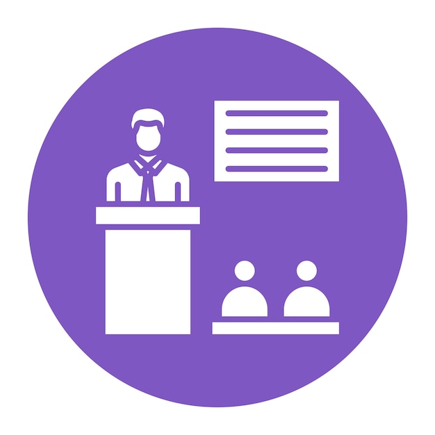 El icono del vector de la conferencia se puede utilizar para el conjunto de iconos de negocios y finanzas