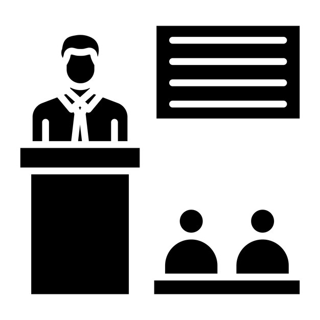 El icono del vector de la conferencia se puede utilizar para el conjunto de iconos de negocios y finanzas