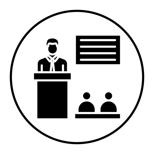 El icono del vector de la conferencia se puede utilizar para el conjunto de iconos de negocios y finanzas