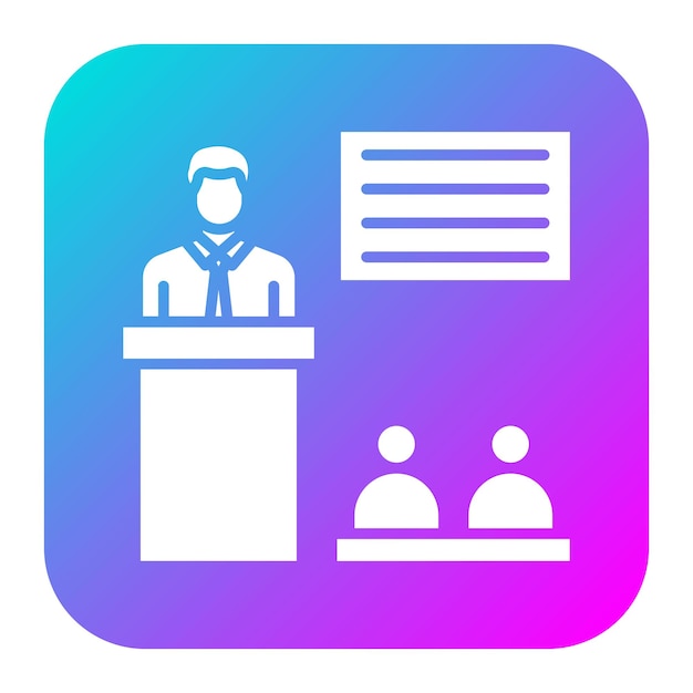 El icono del vector de la conferencia se puede utilizar para el conjunto de iconos de negocios y finanzas