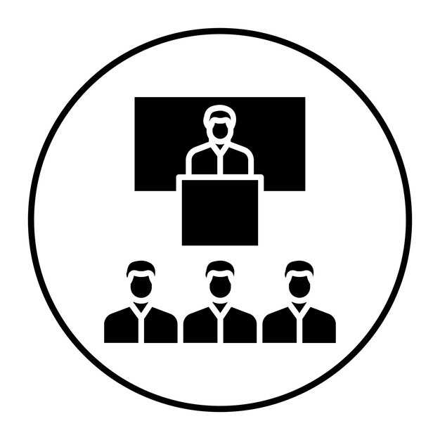 El icono del vector de conferencias se puede utilizar para el conjunto de iconos de formación empresarial