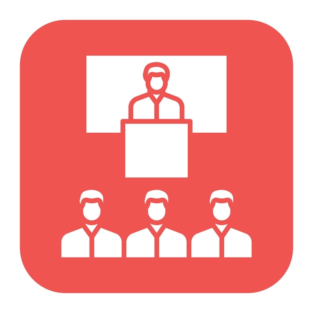 El icono del vector de conferencias se puede utilizar para el conjunto de iconos de formación empresarial