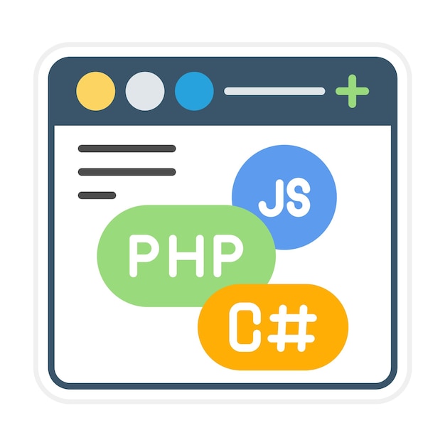 El icono del vector de configuración de código se puede utilizar para el conjunto de iconos de programación informática