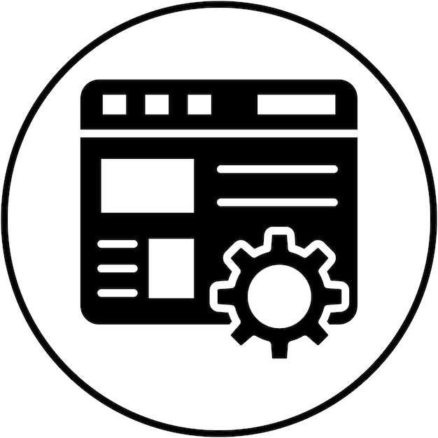 El icono del vector de configuración de código se puede utilizar para el conjunto de iconos de programación informática