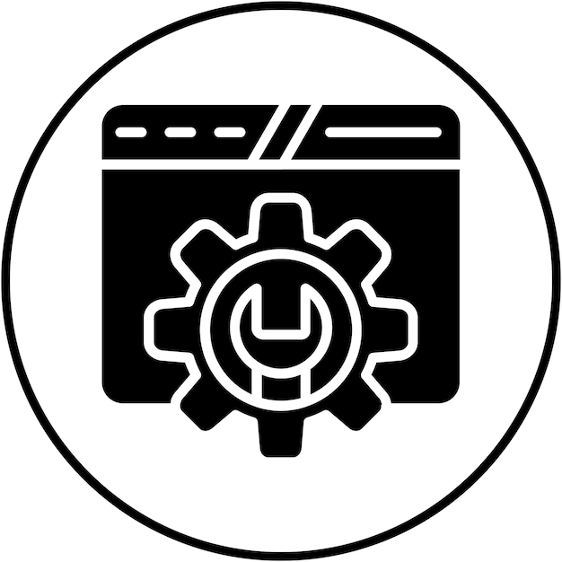 El icono del vector de configuración web se puede utilizar para el conjunto de iconos de marketing web