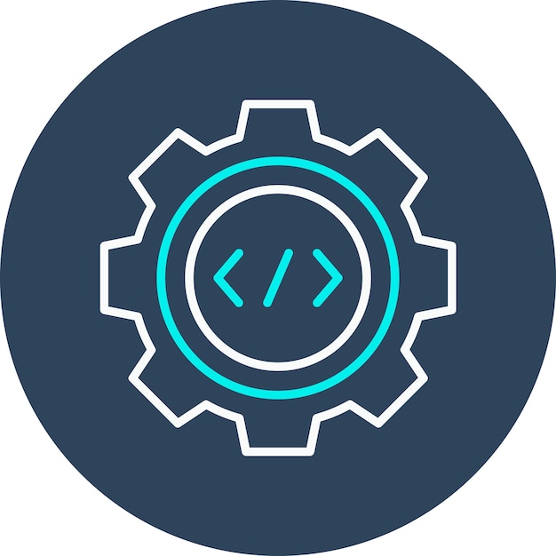 El icono del vector de configuraciones de código se puede utilizar para el conjunto de iconos de alojamiento web