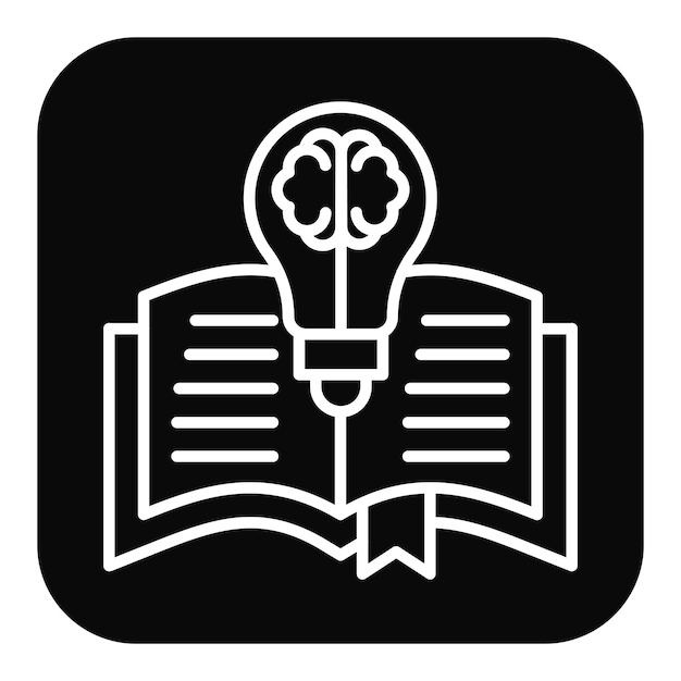 El icono del vector de conocimiento se puede utilizar para el conjunto de iconos de literatura