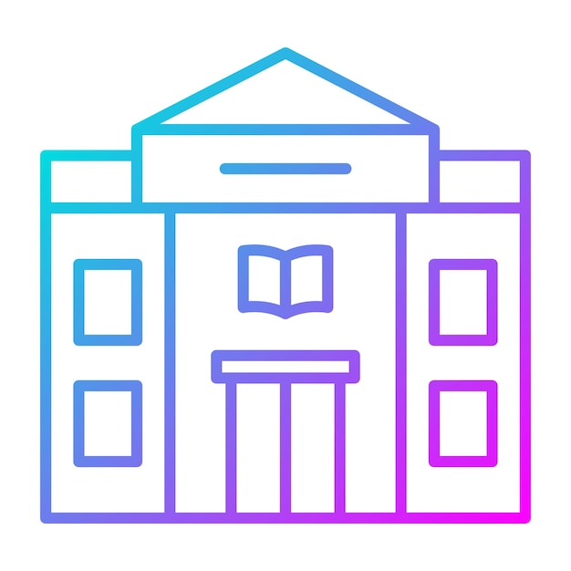 El icono del vector de construcción de la biblioteca se puede utilizar para el conjunto de iconos de la biblioteca