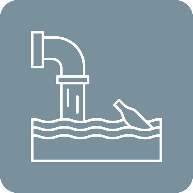 El icono del vector de contaminación del agua se puede utilizar para el conjunto de iconos de desastres naturales