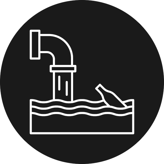 El icono del vector de contaminación del agua se puede utilizar para el conjunto de iconos de desastres naturales