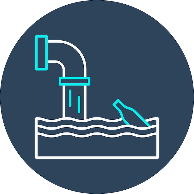 El icono del vector de contaminación del agua se puede utilizar para el conjunto de iconos de desastres naturales