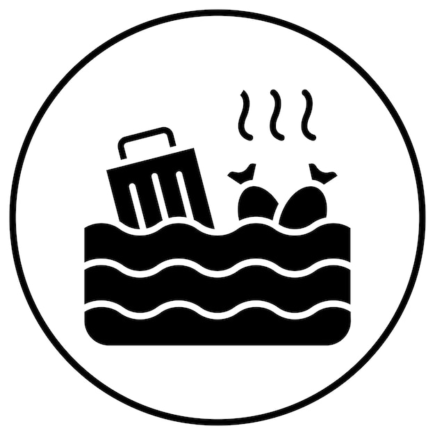 El icono del vector de contaminación del agua puede utilizarse para el conjunto de iconos de contaminación