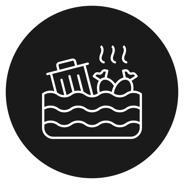 El icono del vector de contaminación del agua puede utilizarse para el conjunto de iconos de contaminación