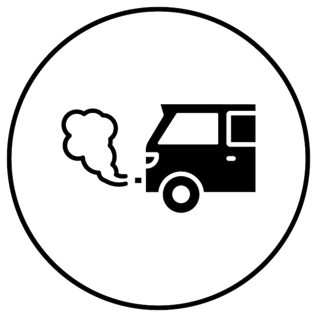 El icono del vector de contaminación del automóvil puede utilizarse para el conjunto de iconos de contaminación