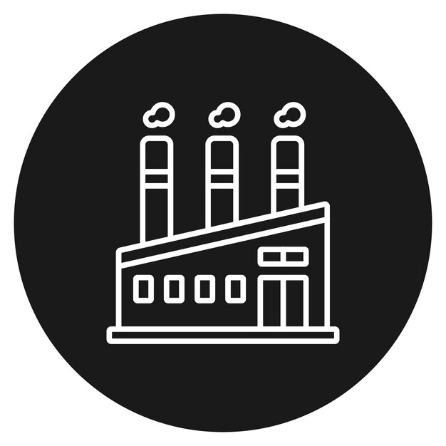 El icono del vector de contaminación de la fábrica puede utilizarse para el conjunto de iconos de contaminación