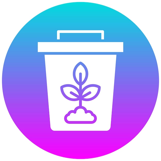 El icono del vector del contenedor de compost se puede usar para el conjunto de iconos del Día de la Tierra