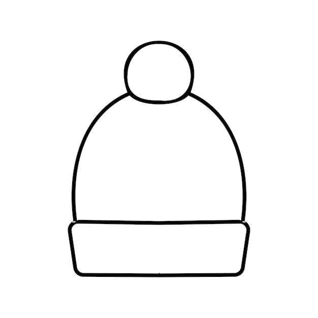 Icono de vector de contorno aislado de sombrero de punto