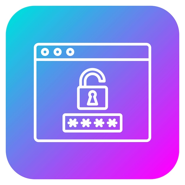 El icono del vector de contraseña del navegador se puede utilizar para el conjunto de iconos de protección y seguridad