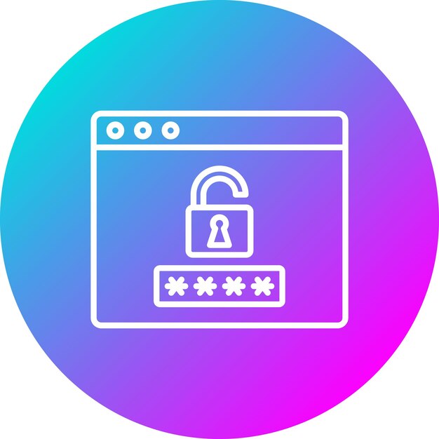 El icono del vector de contraseña del navegador se puede utilizar para el conjunto de iconos de protección y seguridad