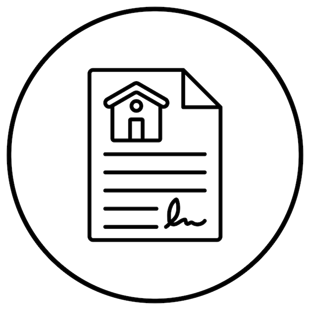 El icono del vector de contrato de propiedad se puede utilizar para el conjunto de iconos de bienes raíces