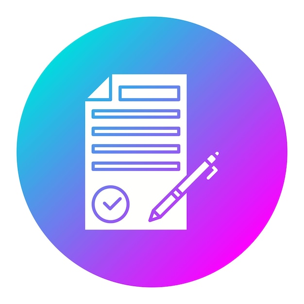 El icono del vector del contrato se puede utilizar para el conjunto de iconos de banca y finanzas