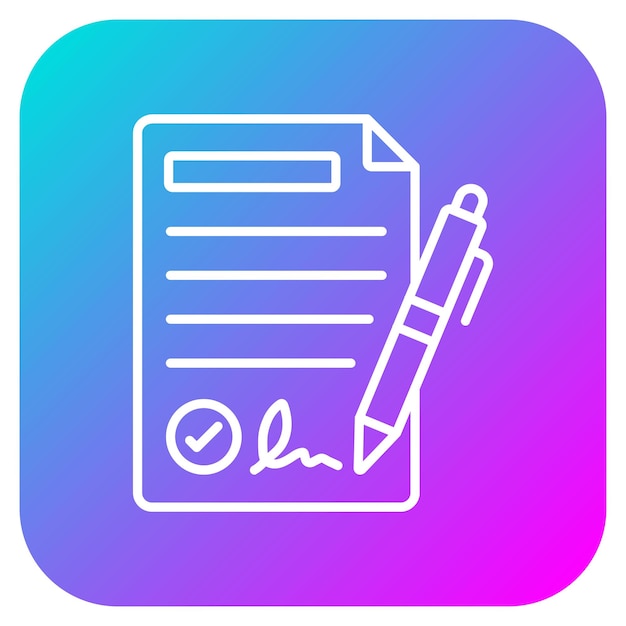 El icono del vector del contrato se puede utilizar para el conjunto de iconos de recursos humanos