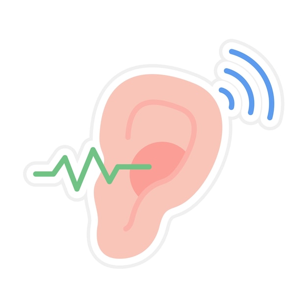 El icono del vector de control de audición se puede utilizar para el conjunto de iconos de control de salud
