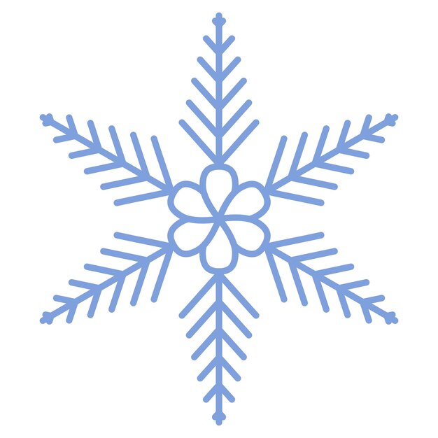 Icono de vector de copo de nieve Tema de Navidad e invierno Ilustración plana simple sobre fondo blanco