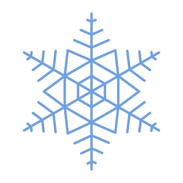 Icono de vector de copo de nieve Tema de Navidad e invierno Ilustración plana simple sobre fondo blanco