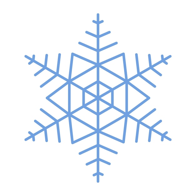 Icono de vector de copo de nieve tema de navidad e invierno ilustración plana simple sobre fondo blanco