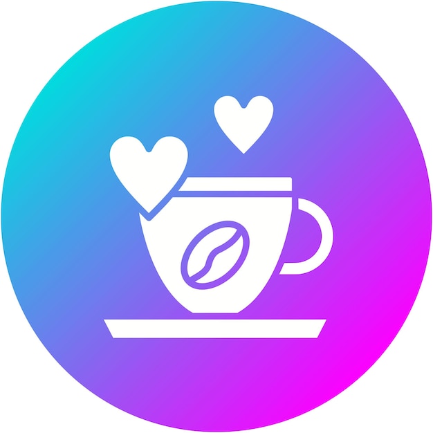 El icono del vector del corazón del café se puede usar para el conjunto de iconos de la cafetería